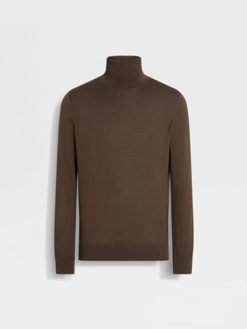 Коричневий светр ZEGNA з кашеміру та шовку: фото - Invogue