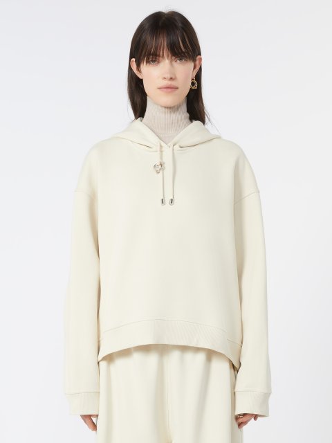 Молочне худі SPORTMAX з бавовняного джерсі: фото 2 - Invogue