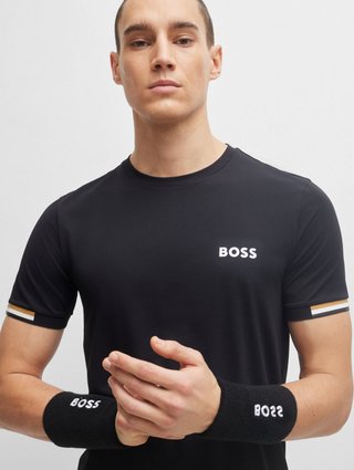 Черная футболка BOSS с логотипом: фото 3 - Invogue