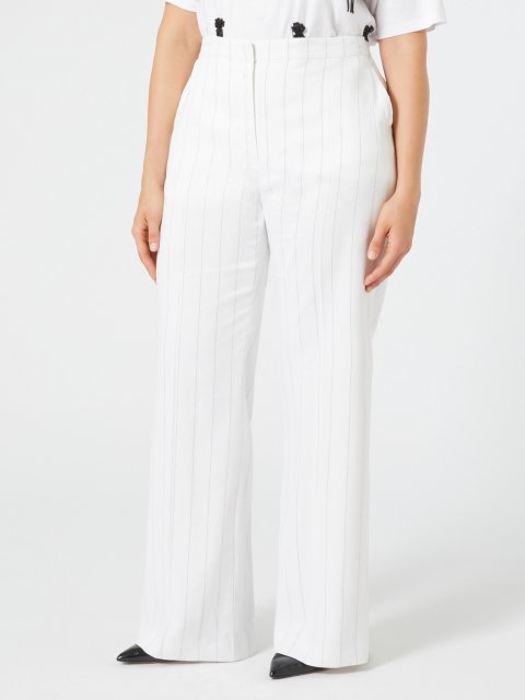 Белые брюки Marina Rinaldi из смеси льна: фото 2 - Invogue