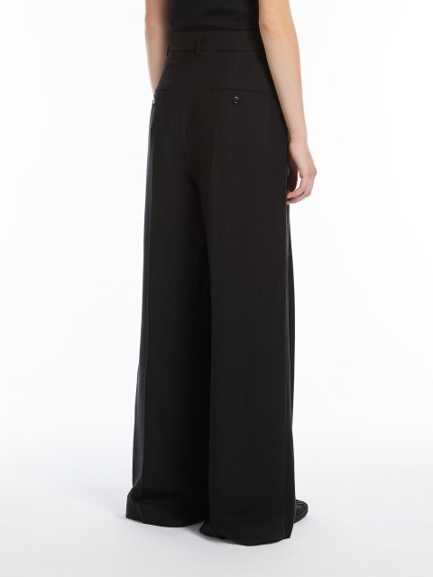 Чорні брюки Weekend Max Mara з віскози та льону: фото 3 - Invogue