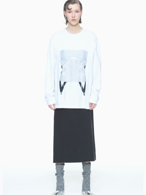 Білий лонгслів PUSHBUTTON з принтом: фото 1 - Invogue