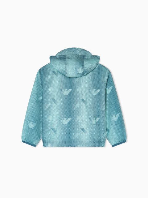 Блузон з капюшоном із нейлону Emporio Armani Kids: фото 2 - Invogue