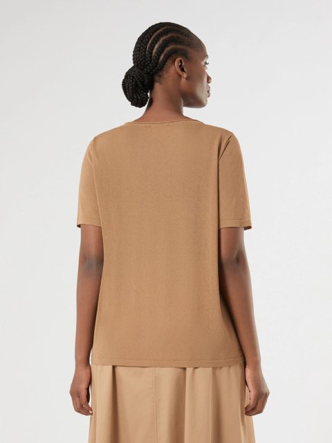 Коричневая футболка MARINA RINALDI из вискозного крепа: фото 3 - Invogue
