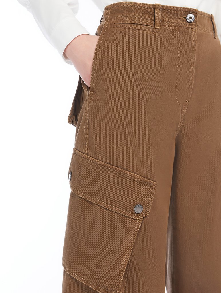 Коричневі брюки WEEKEND MAX MARA карго: фото 4 - Invogue