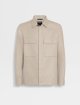 Светло-бежевая рубашка ZEGNA с накладными карманами: фото - Invogue