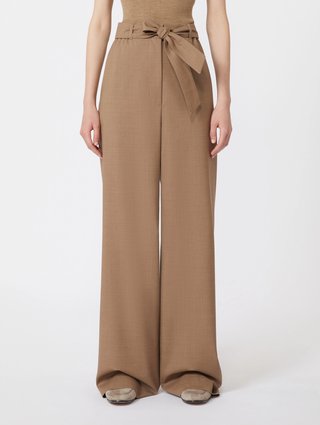 Світло-коричневі брюки MAX MARA з еластичної вовни: фото 2 - Invogue