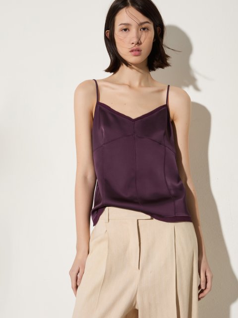 Фиолетовый топ Max&Co из сатина: фото 2 - Invogue