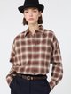 Коричневая рубашка в клетку Weekend Max Mara из хлопка: фото 4 - Invogue
