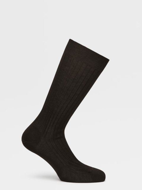 Чорні шкарпетки Zegna з хлопкового джерсі: фото 1 - Invogue