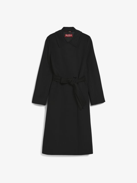 Чорне пальто MAX MARA з чистої вовни: фото - Invogue