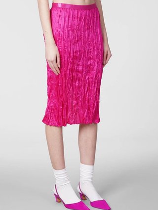 Юбка цвета фуксии Acne Studios миди: фото 2 - Invogue