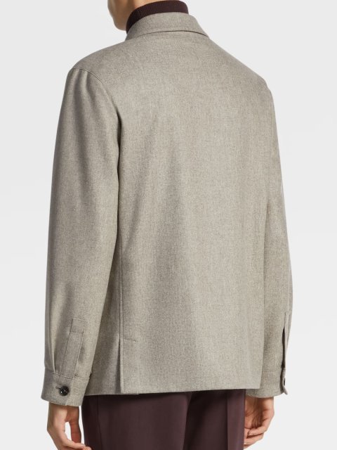 Сіра куртка Zegna з м'якої вовняної фланелі з накладними кишенями: фото 2 - Invogue