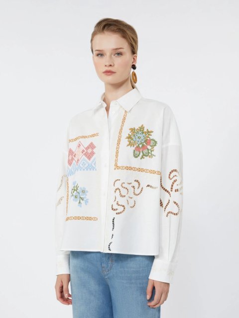 Біла сорочка Weekend Max Mara з бавовни: фото 4 - Invogue
