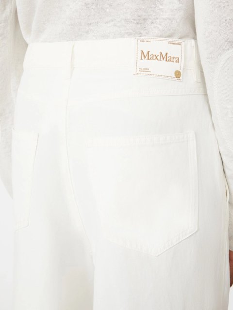 Білі брюки Max Mara з суміші бавовни та льону: фото 4 - Invogue