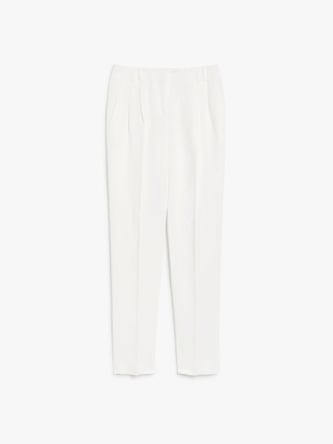 Білі брюки Max Mara з віскози та льону: фото - Invogue