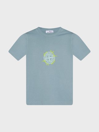 Світло-блакитна футболка Stone Island з бавовни: фото - Invogue