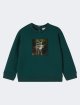 Зелёная кофта EMPORIO ARMANI KIDS из хлопка: фото - Invogue