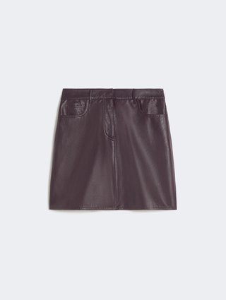 Бордовая юбка WEEKEND MAX MARA кожаная: фото - Invogue