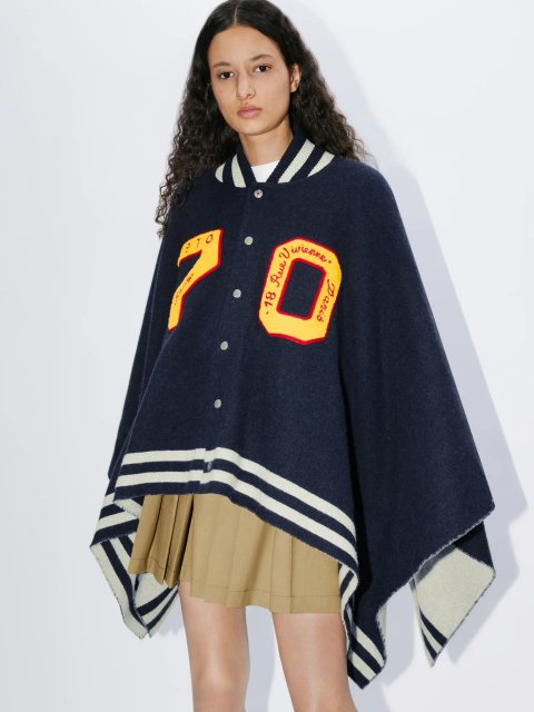 Темно-синяя куртка-пончо KENZO: фото 1 - Invogue