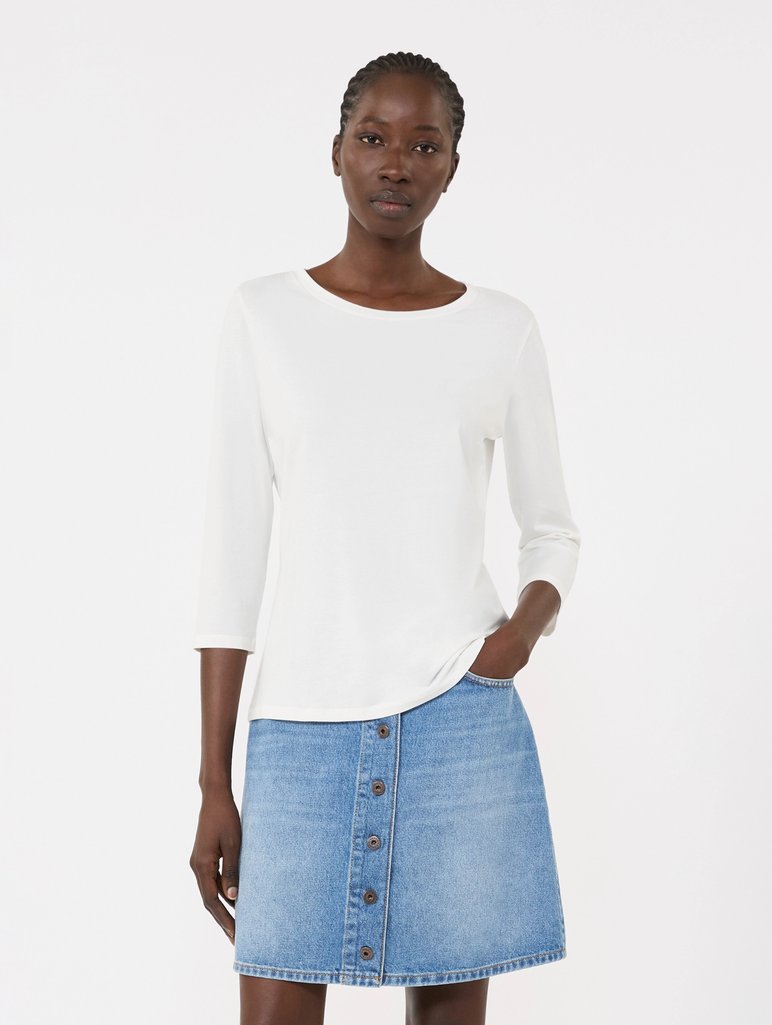 Біла футболка WEEKEND MAX MARA з еластичної бавовни: фото 2 - Invogue