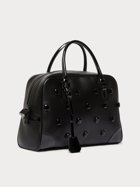 Чорна сумка MARINA RINALDI з деталями з лакованої шкіри: фото 2 - Invogue