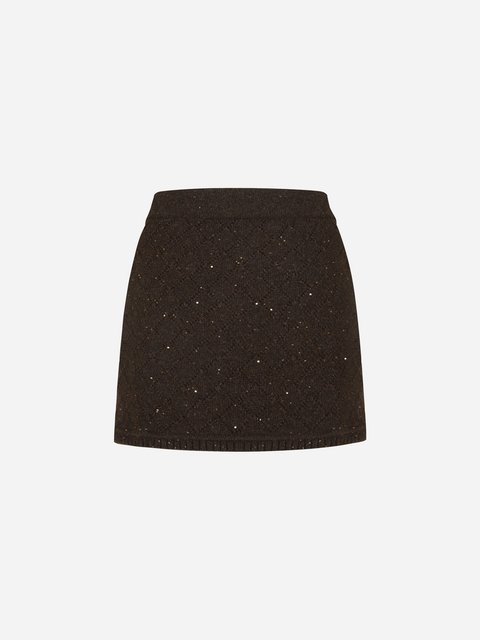 Коричневая юбка THELAURENT из акрила: фото 1 - Invogue