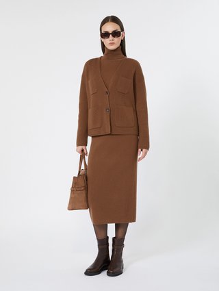 Коричневий кардиган Max Mara з вовни та кашеміру: фото 1 - Invogue