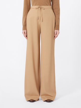 Темно-бежеві брюки MAX MARA з вовняної саржі: фото 2 - Invogue
