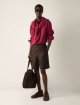 Темно-рожева сорочка Zegna з льону: фото 1 - Invogue