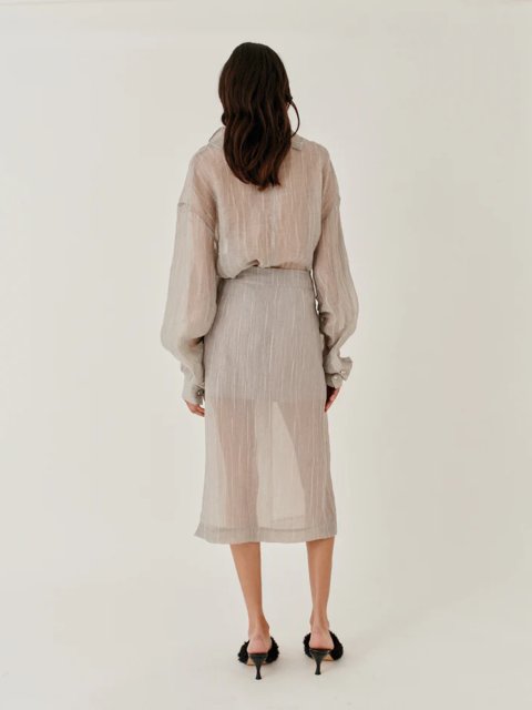 Серая юбка The Garment с запахом: фото 4 - Invogue