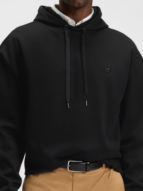 Чёрный свитшот BOSS из хлопка: фото 4 - Invogue