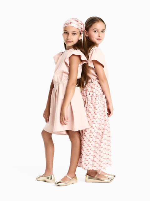 Брюки з бавовняного попліну з принтом Emporio Armani Kids: фото 1 - Invogue