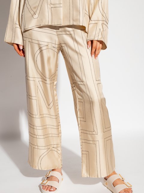 Кремовые брюки TOTEME: фото 1 - Invogue