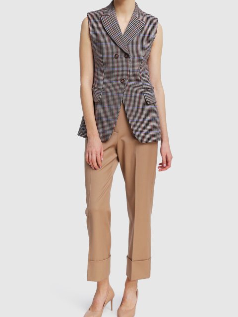 Бежевые брюки SPORTMAX: фото 1 - Invogue