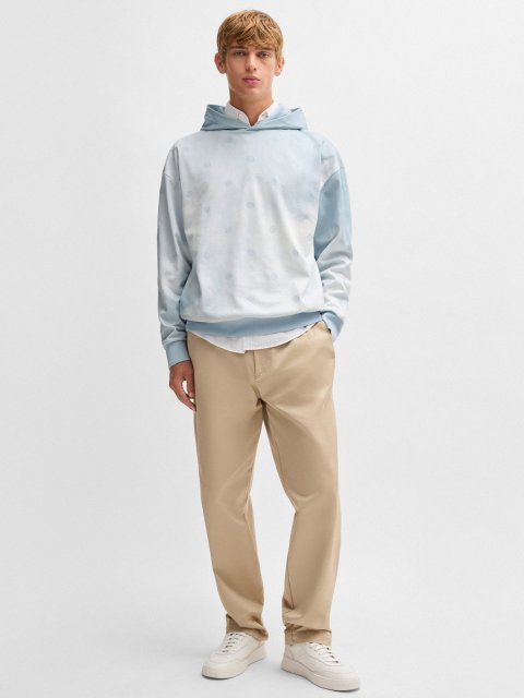 Голубое худи BOSS свободного кроя: фото 1 - Invogue