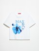 Біла футболка Max&Co з вишитим логотипом з бавовни: фото - Invogue