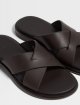 Темно-коричневі шльопанці ZEGNA зі шкіри: фото 4 - Invogue