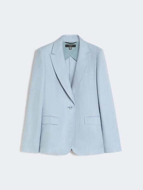 Блакитний жакет Weekend Max Mara з чистого льону: фото - Invogue