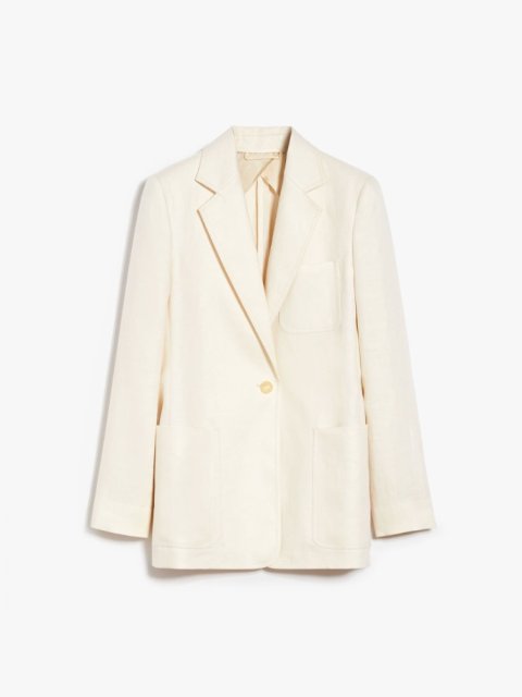 Кремовий льняний жакет Max Mara: фото - Invogue