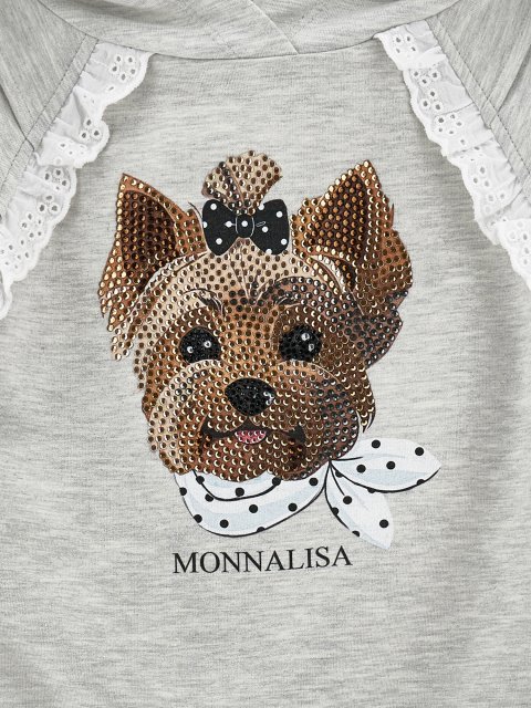 Сірий костюм Monnalisa з кофти та штанів: фото 3 - Invogue