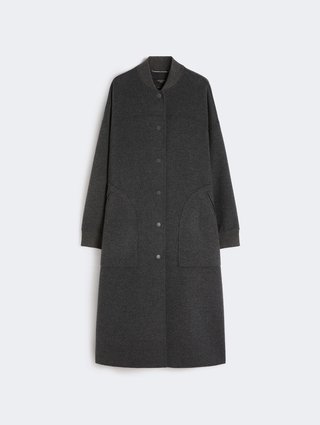 Темно-серое пальто WEEKEND MAX MARA из смеси шерсти: фото - Invogue