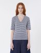 Тёмно-синий топ Weekend Max Mara из льна: фото 2 - Invogue