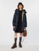 Темно-синій пуховик WEEKEND MAX MARA з капюшоном: фото 1 - Invogue