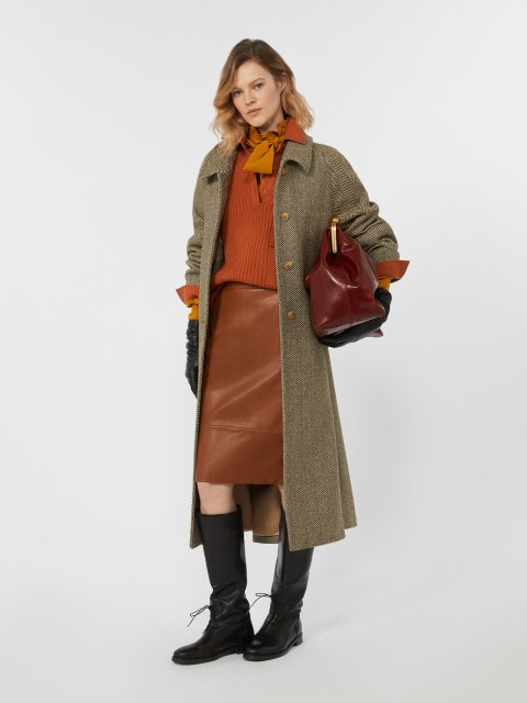 Темно-зелене пальто WEEKEND MAX MARA з вовни: фото 1 - Invogue