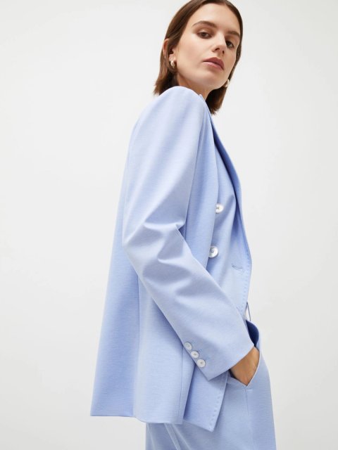 Голубой жакет Marella двубортный: фото 4 - Invogue