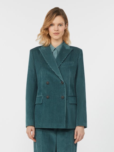 Зелений жакет WEEKEND MAX MARA оксамитовий: фото 2 - Invogue