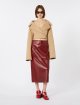 Бордова спідниця SPORTMAX зі шкіри наппа: фото 1 - Invogue