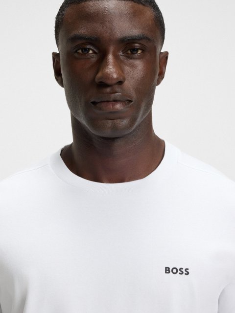 Белая футболка BOSS из хлопка: фото 4 - Invogue