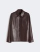 Бордова куртка-сорочка WEEKEND MAX MARA зі шкіри наппа: фото - Invogue